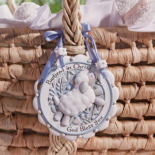 Baptism Medal for Crib - Blue