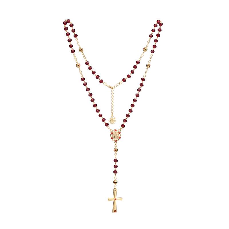 Colar Terço em Cristal de Vidro – Nossa Senhora Aparecida