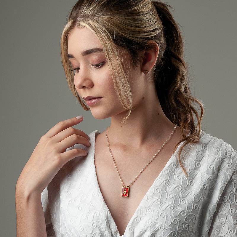 Escapulário do Sagrado Coração de Jesus e Nossa Senhora do Carmo – Pérolas Douradas