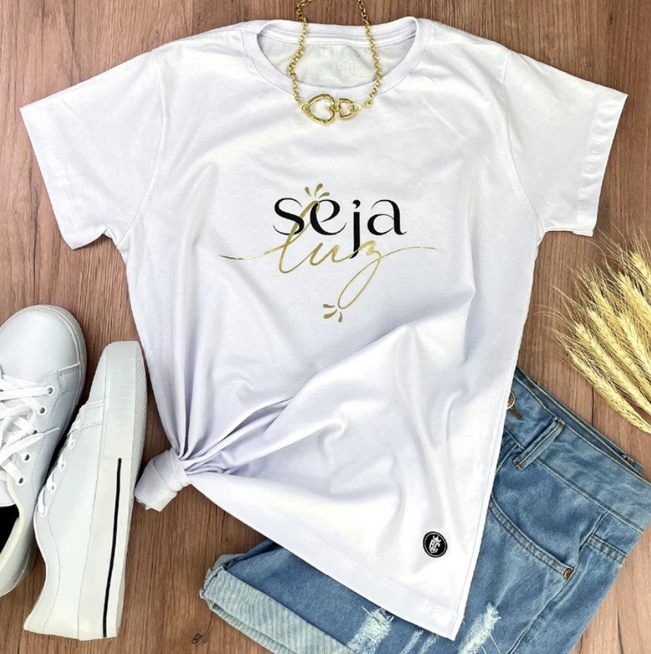 Women's White T-Shirt Be Light