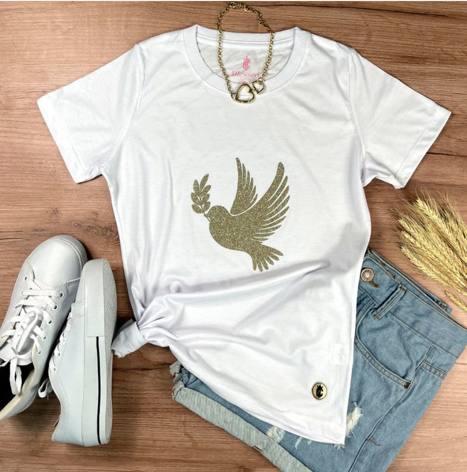 Women's White Dove of Peace T-Shirt