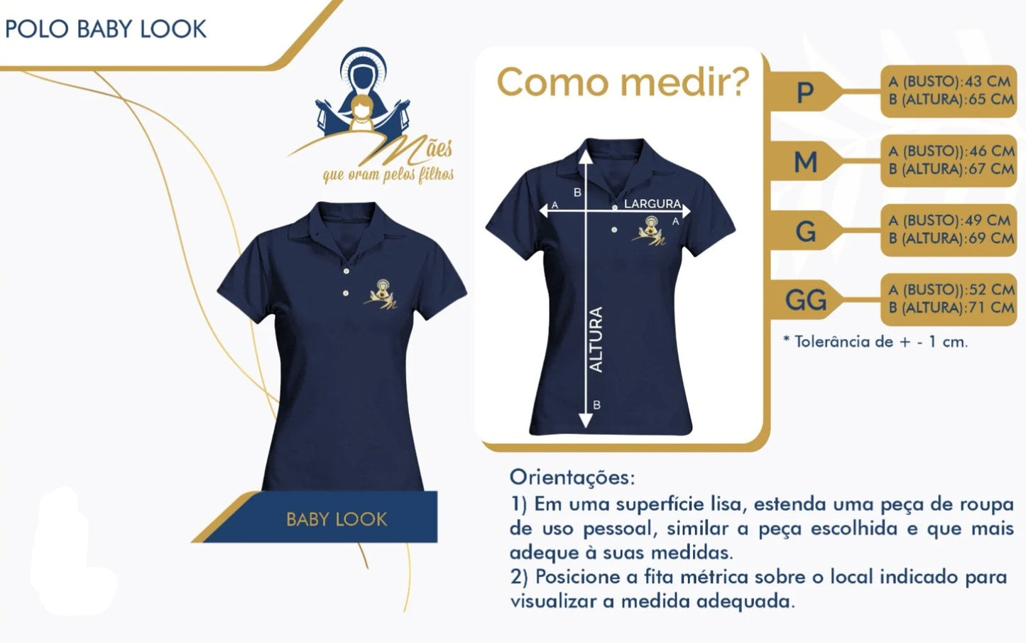 Camisa Polo Baby Look Feminina