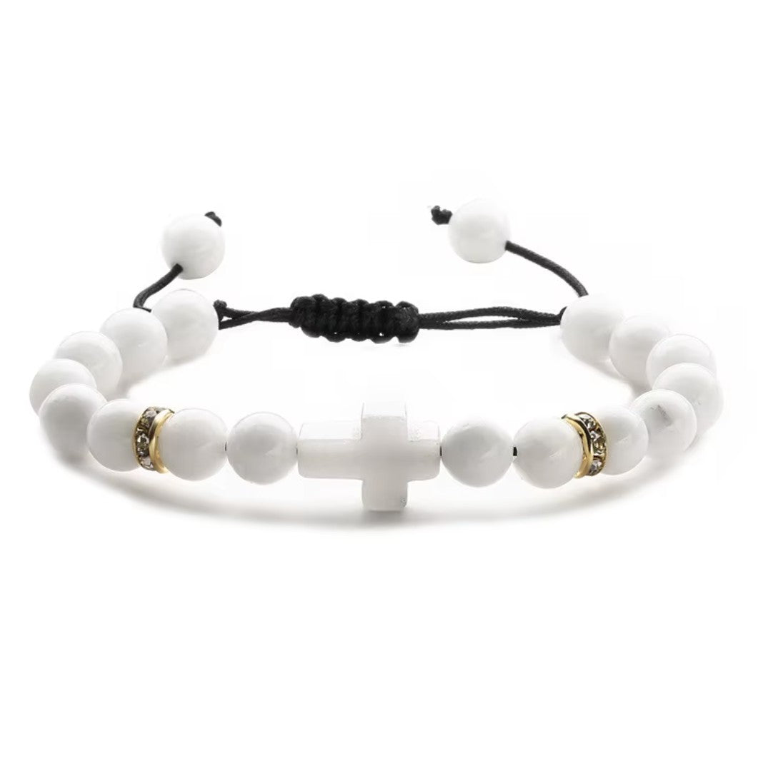 Pulseira Feminina com Cruz Ajustável