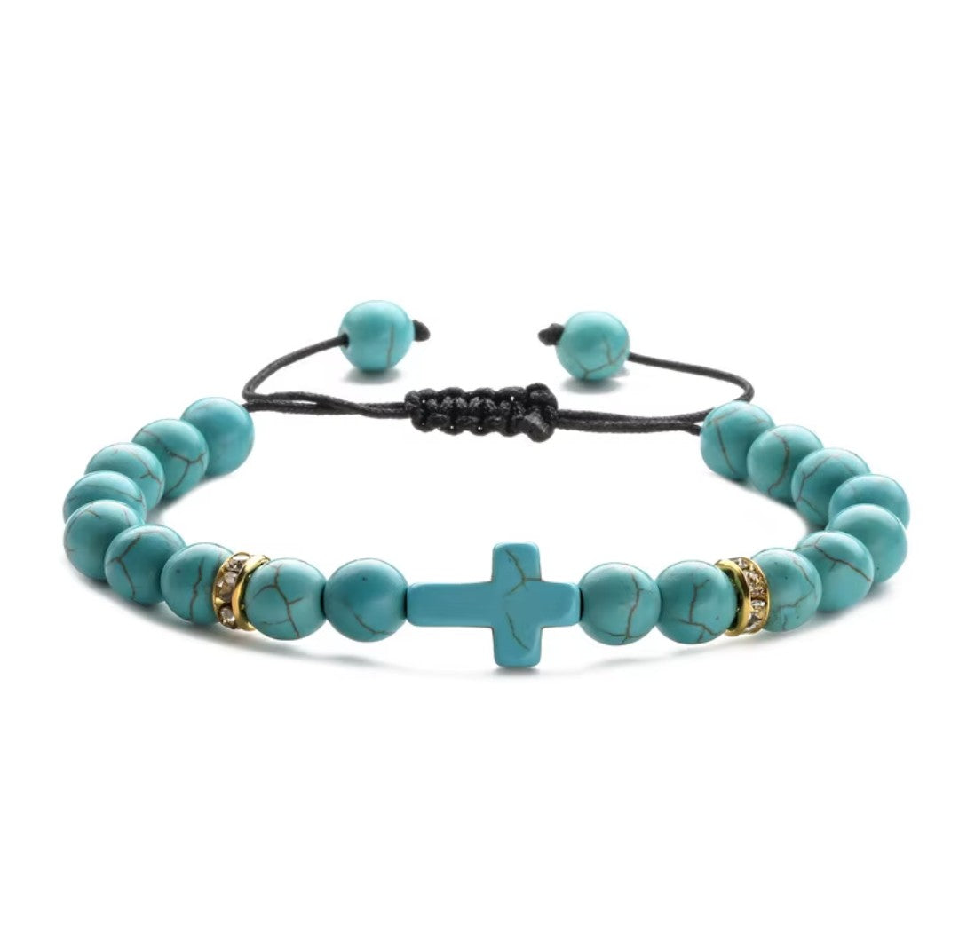 Pulseira Feminina com Cruz Ajustável