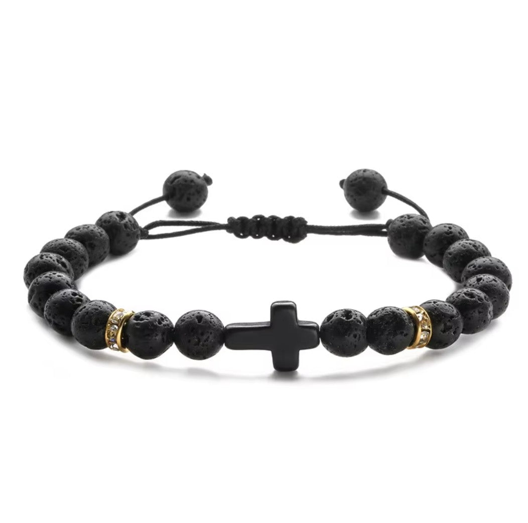 Pulseira Feminina com Cruz Ajustável