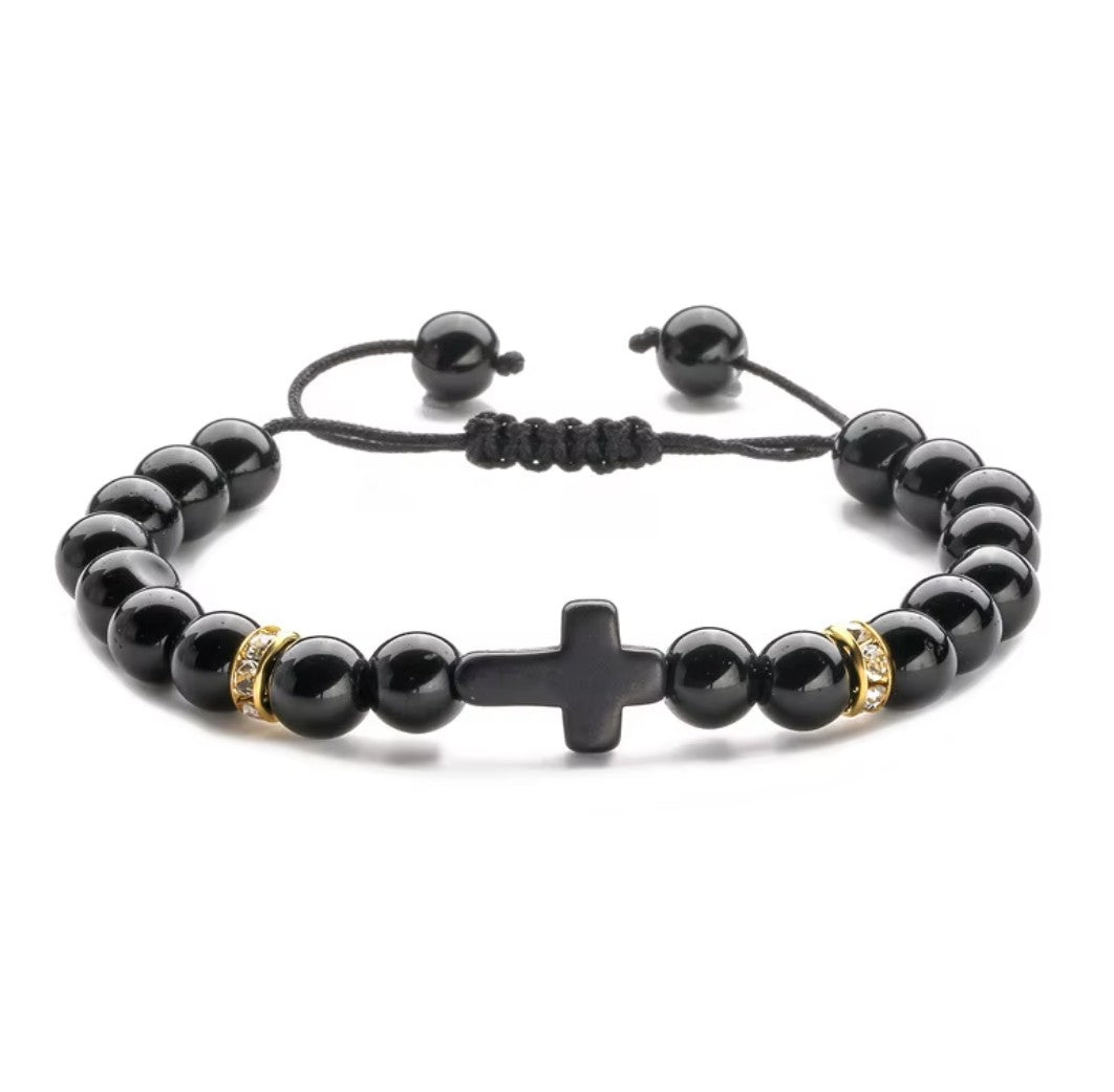 Pulseira Feminina com Cruz Ajustável