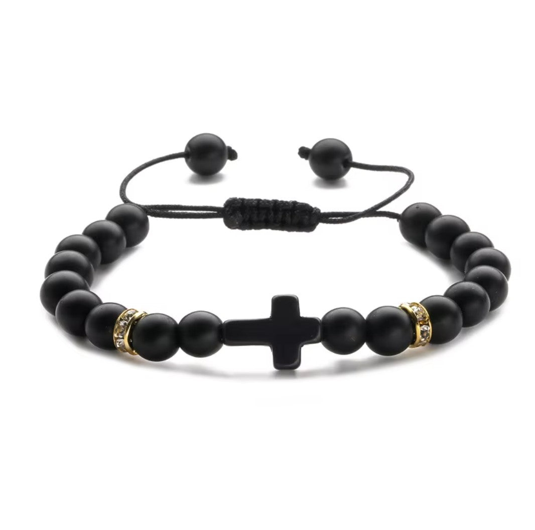 Pulseira Feminina com Cruz Ajustável