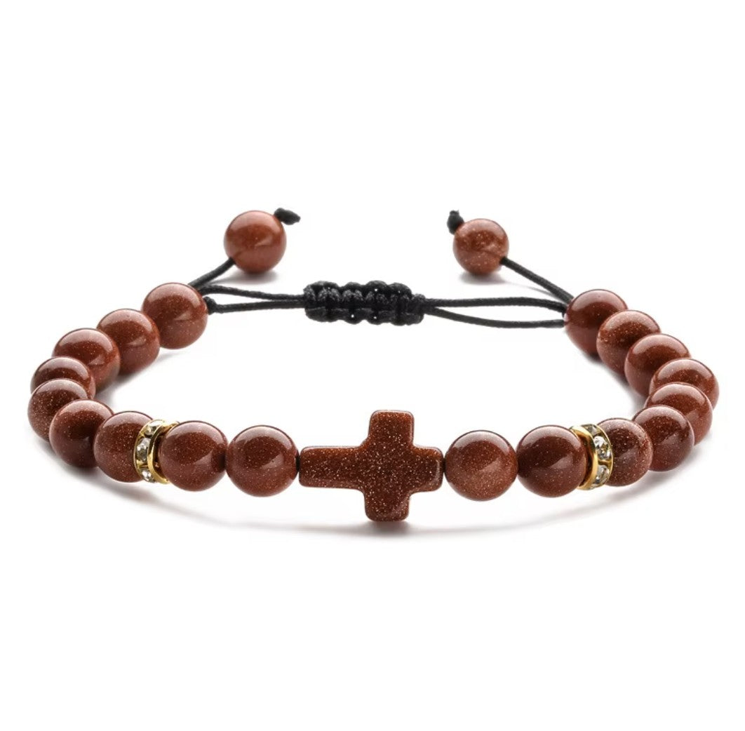 Pulseira Feminina com Cruz Ajustável