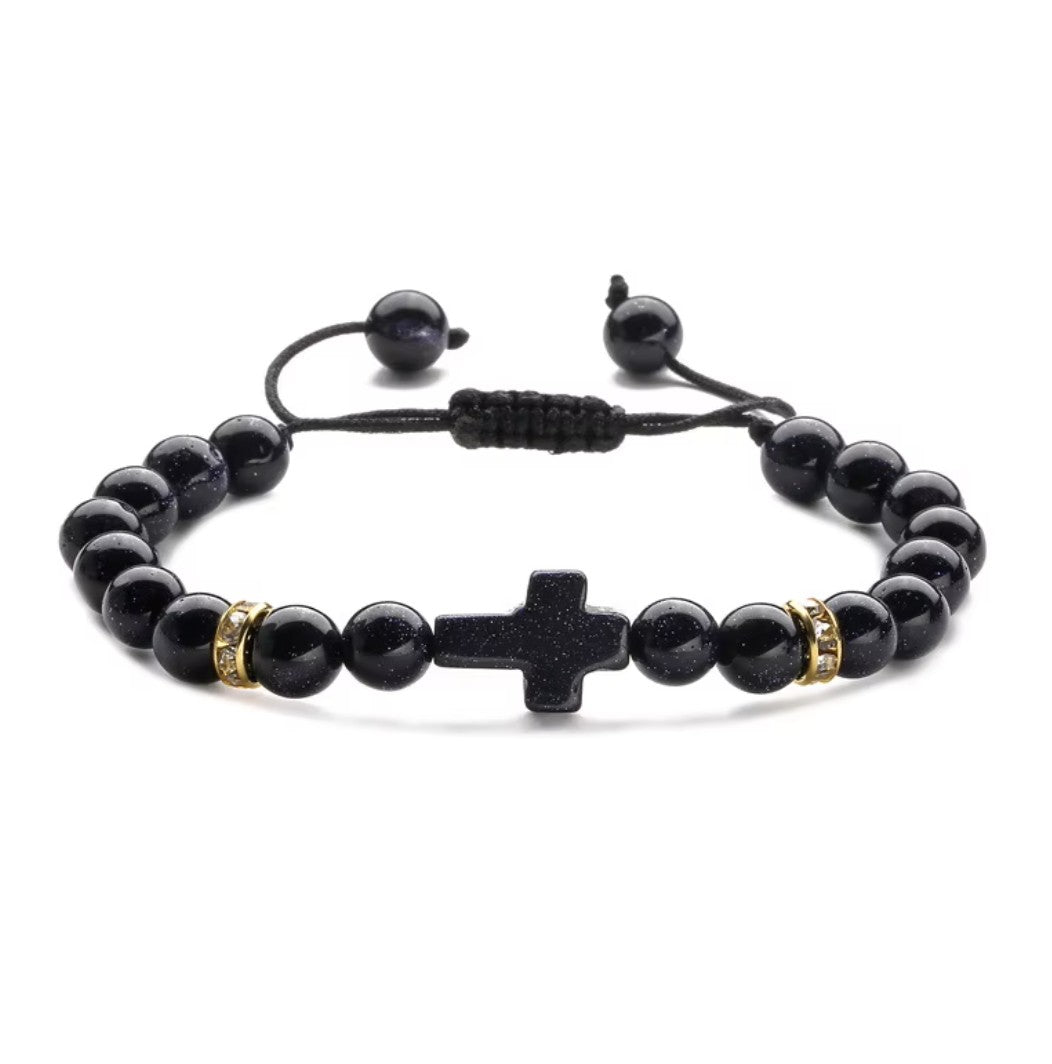 Pulseira Feminina com Cruz Ajustável