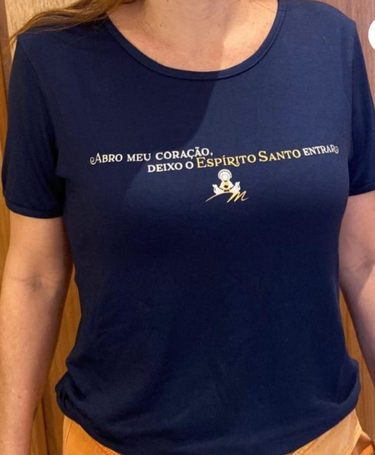Women's Phrase Shirt - "I open my heart, I let the Holy Spirit in"