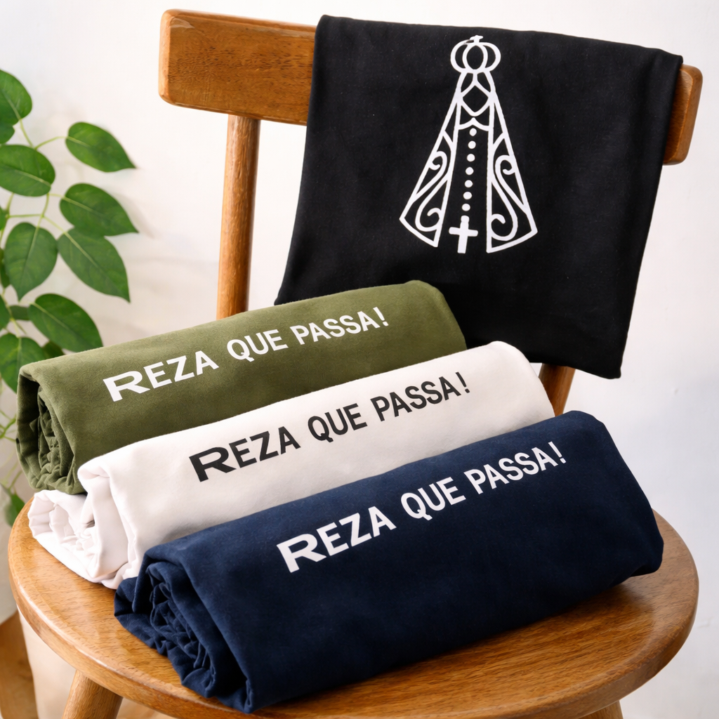 Camiseta Reza Que Passa – Nossa Senhora (Unisex)