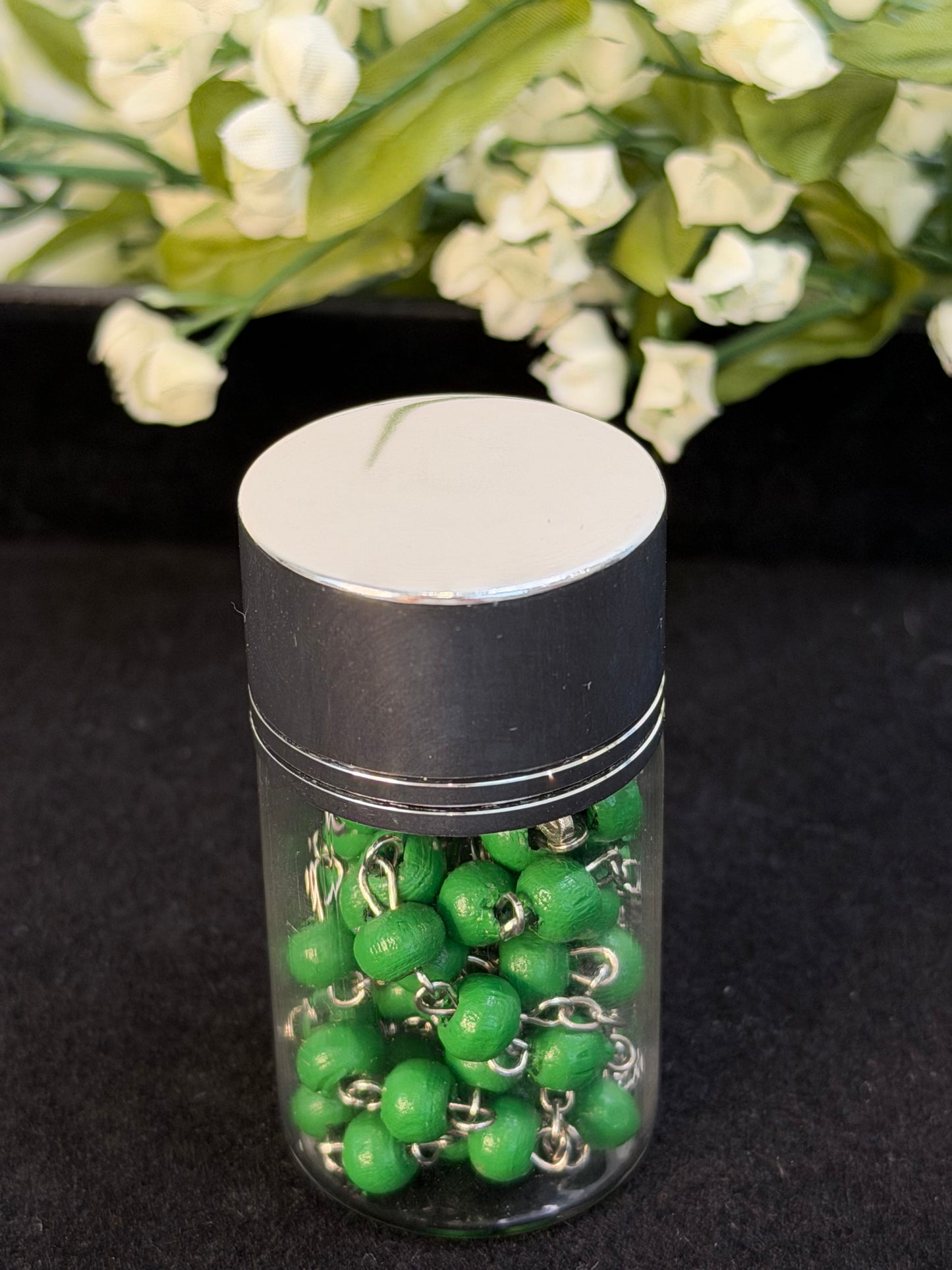 Terço de São Judas Tadeu – Contas Verdes com Aroma de Rosas