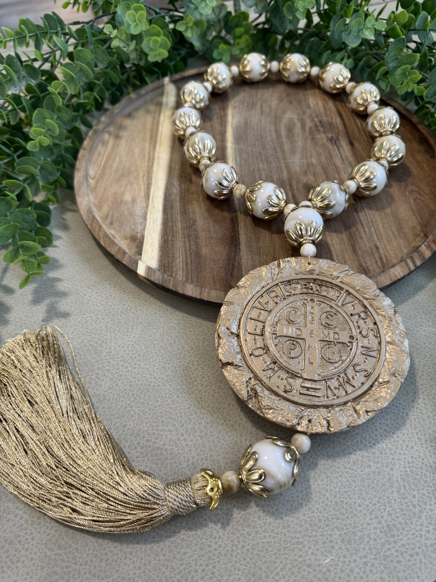 Decorative Saint Benedict Necklace with Medal – Protection and Faith