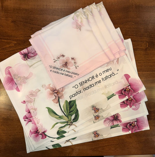 Religious Placemat – Kit with 4 Placemats + 4 Napkins