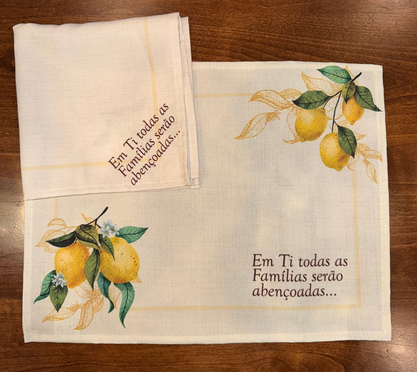 Religious Placemat – Kit with 4 Placemats + 4 Napkins