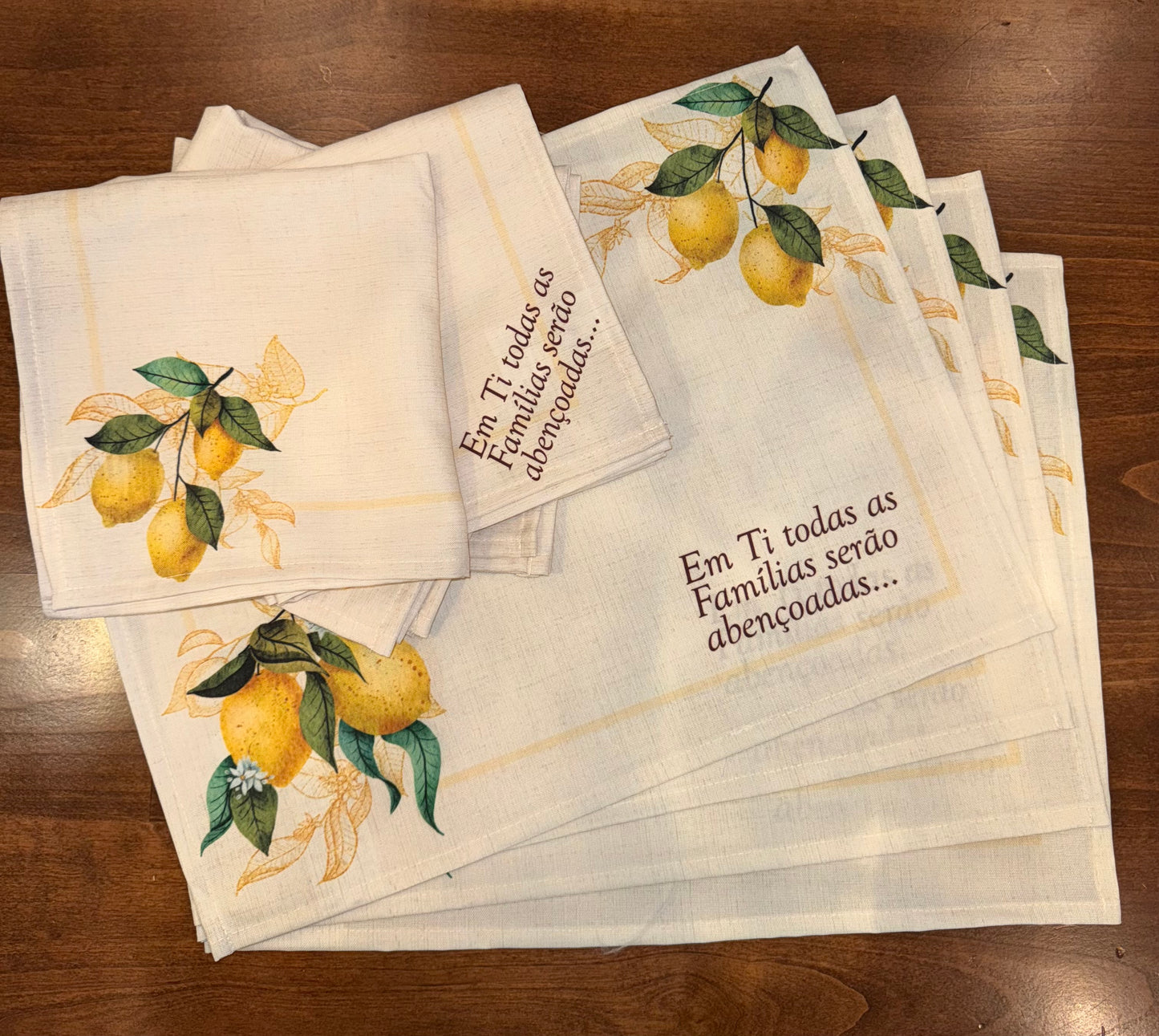 Religious Placemat – Kit with 4 Placemats + 4 Napkins