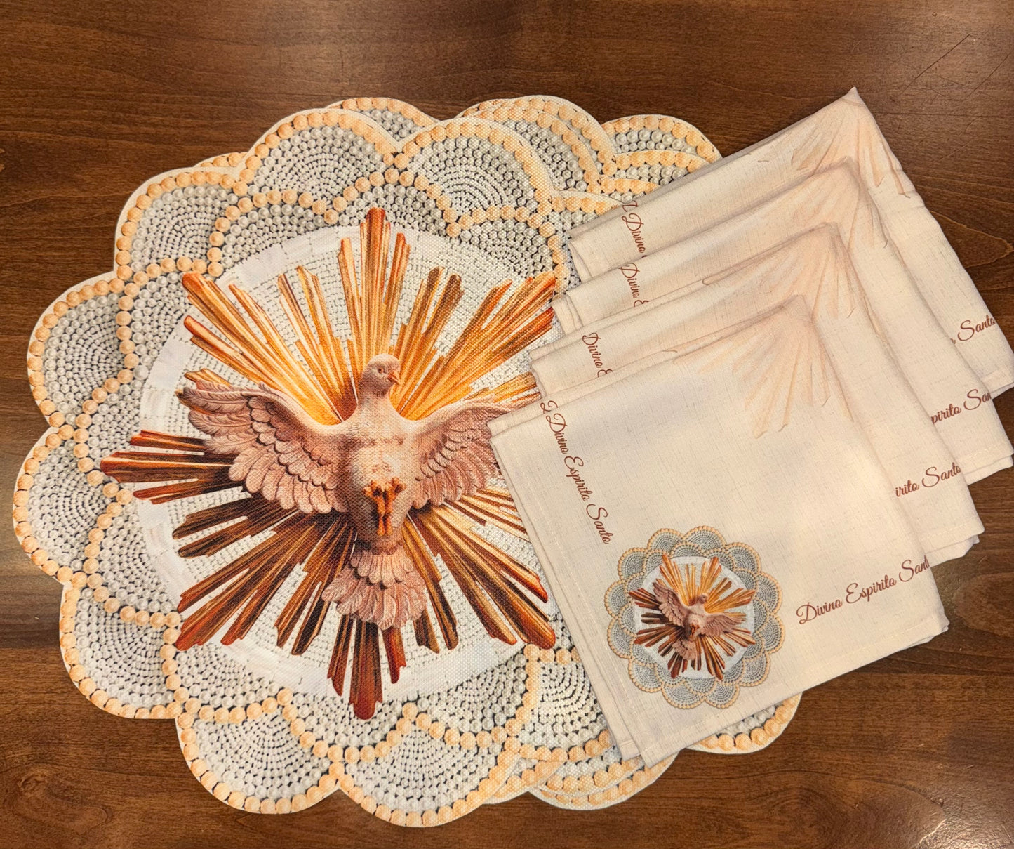 Religious Placemat – Kit with 4 Placemats + 4 Napkins