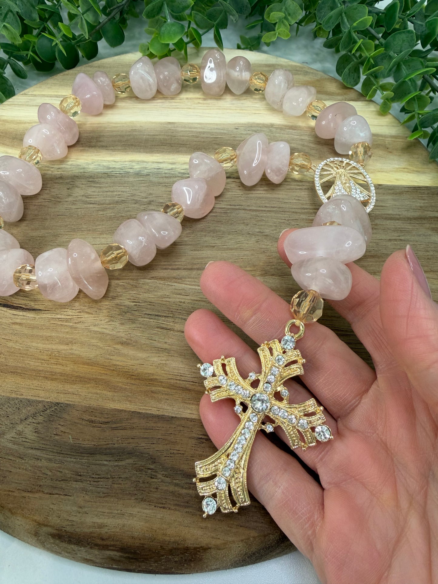 Colar de Mesa Nossa Senhora Aparecida - Pedra Natural