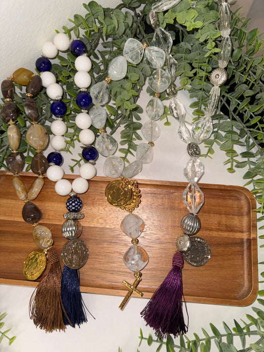 Decorative Table Necklace with Saint Benedict Medal