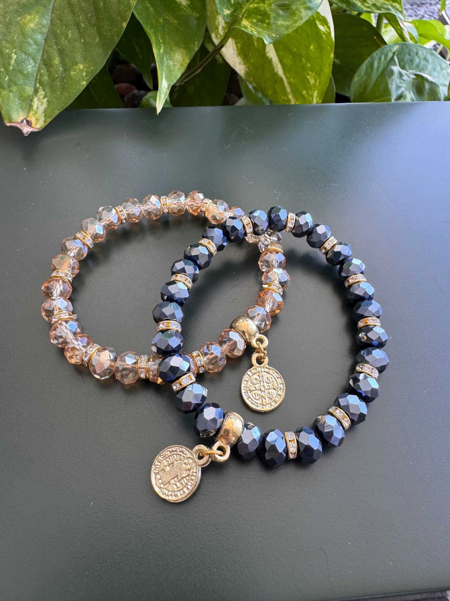 Crystal Bracelet with Religious Pendant