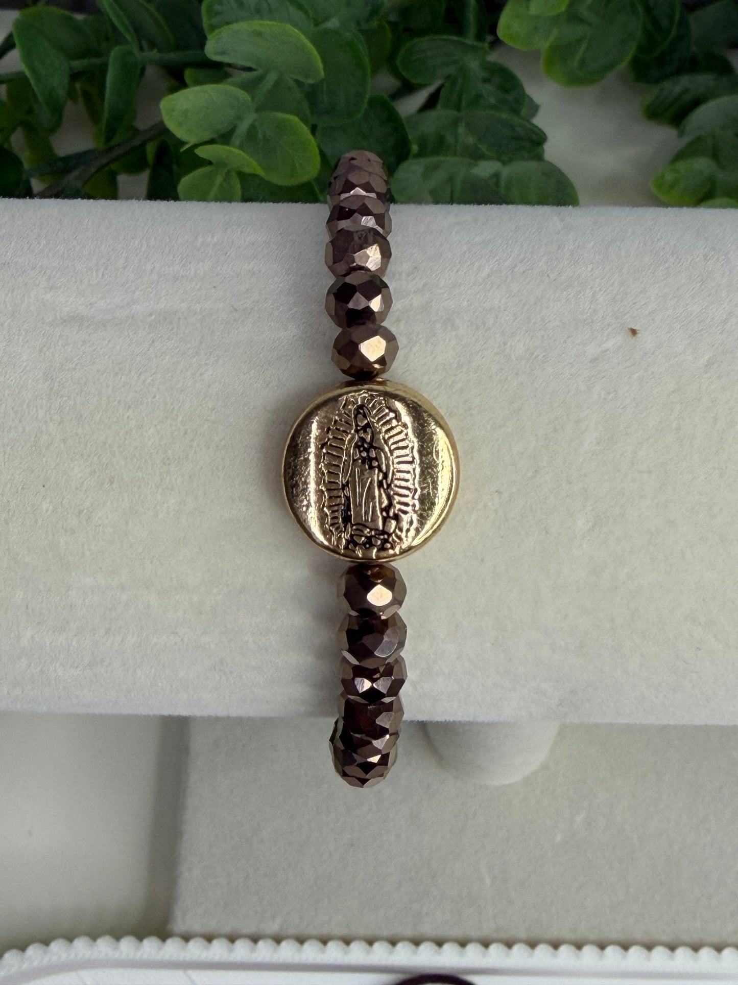 Pulseira Ajustável Nossa Senhora de Guadalupe em Cristais