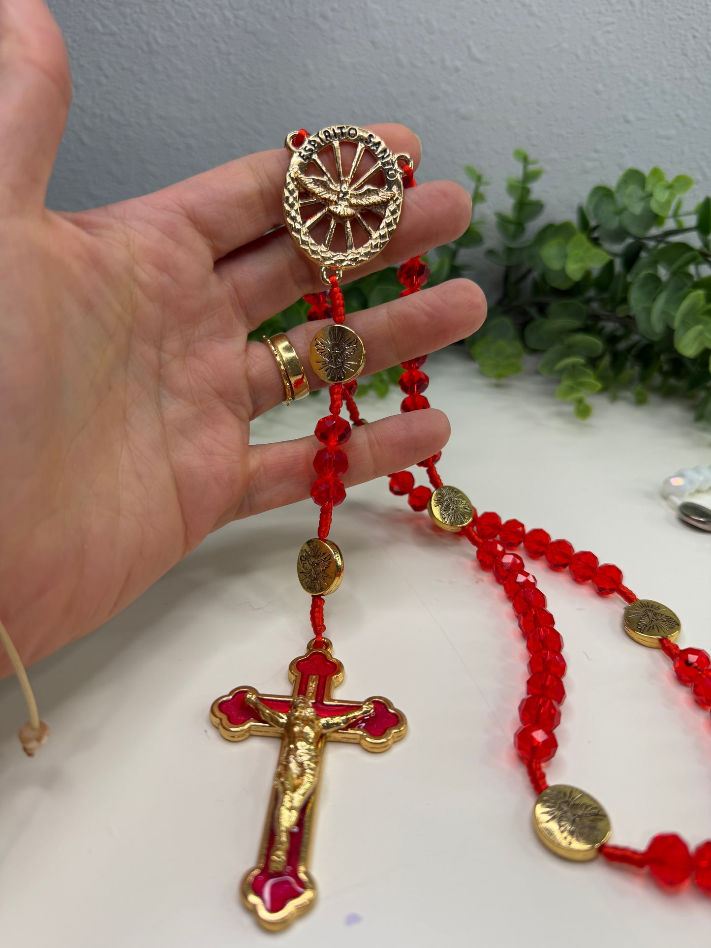 Holy Spirit Rosary in Crystals
