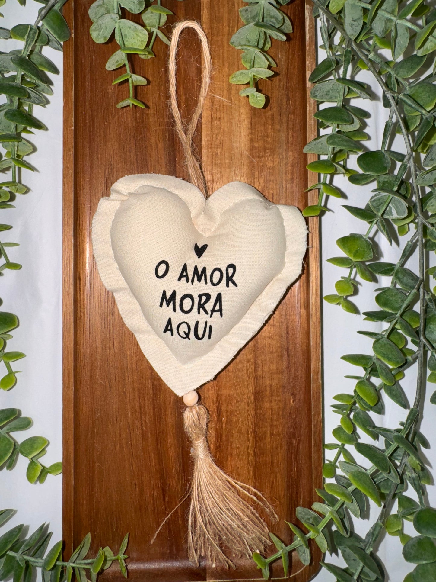 Pingente Coração Artesanal com Frases Inspiradoras