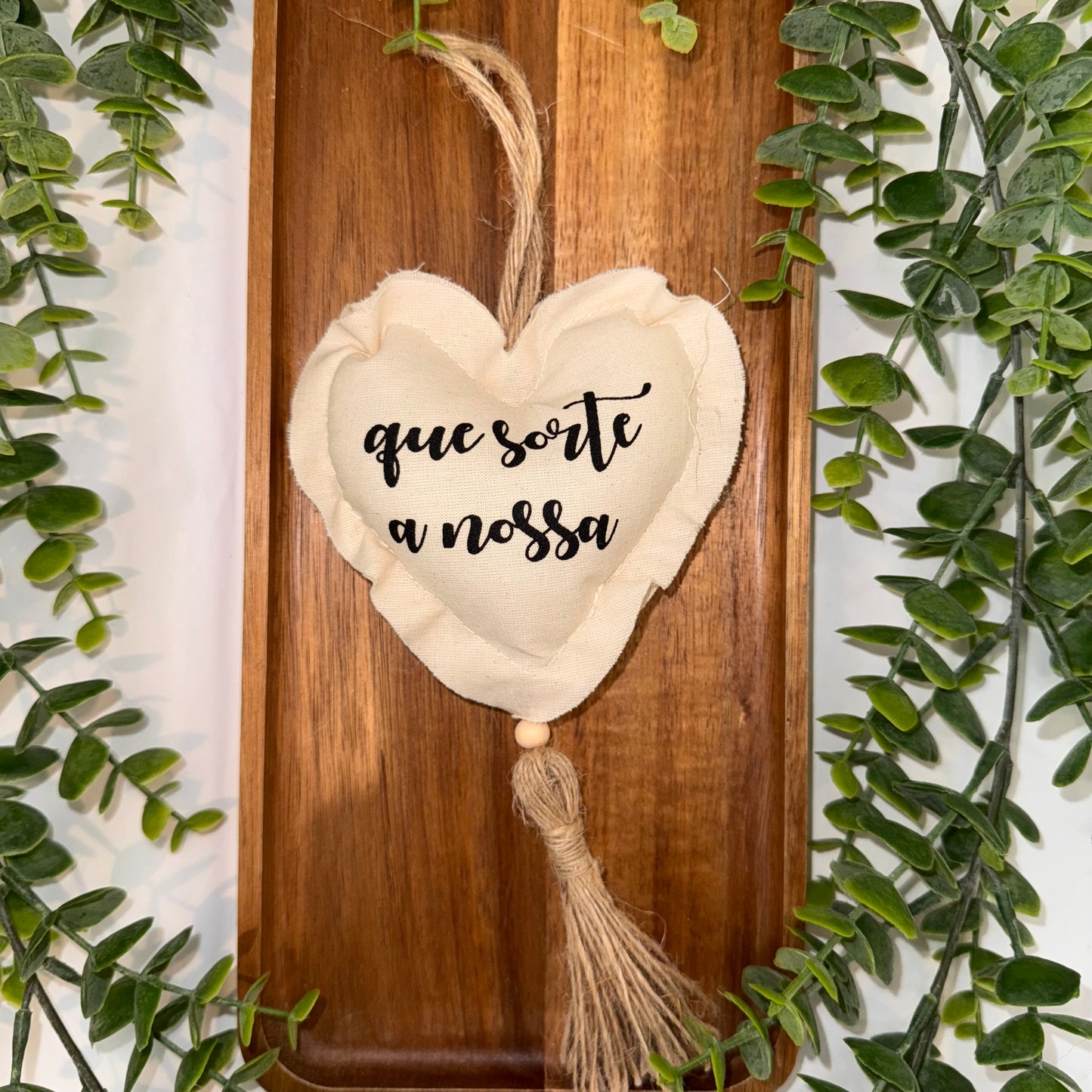 Pingente Coração Artesanal com Frases Inspiradoras
