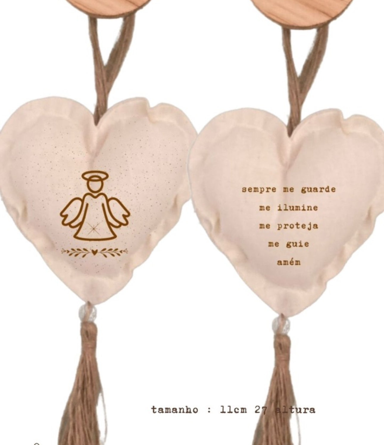 Pingente Coração Artesanal com Frases Inspiradoras