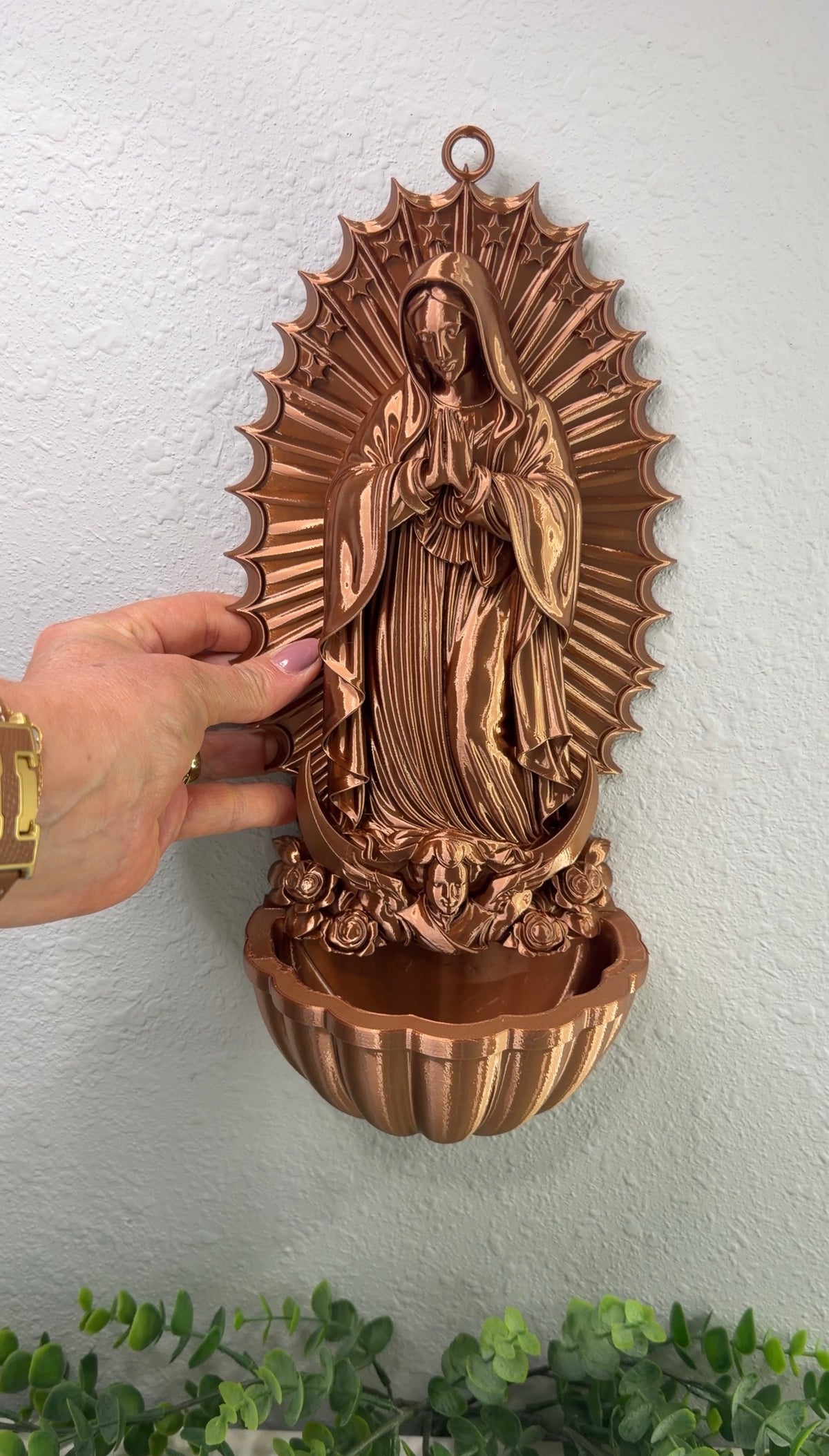 Pia de Água Benta Nossa Senhora de Guadalupe – Impressão 3D em PLA