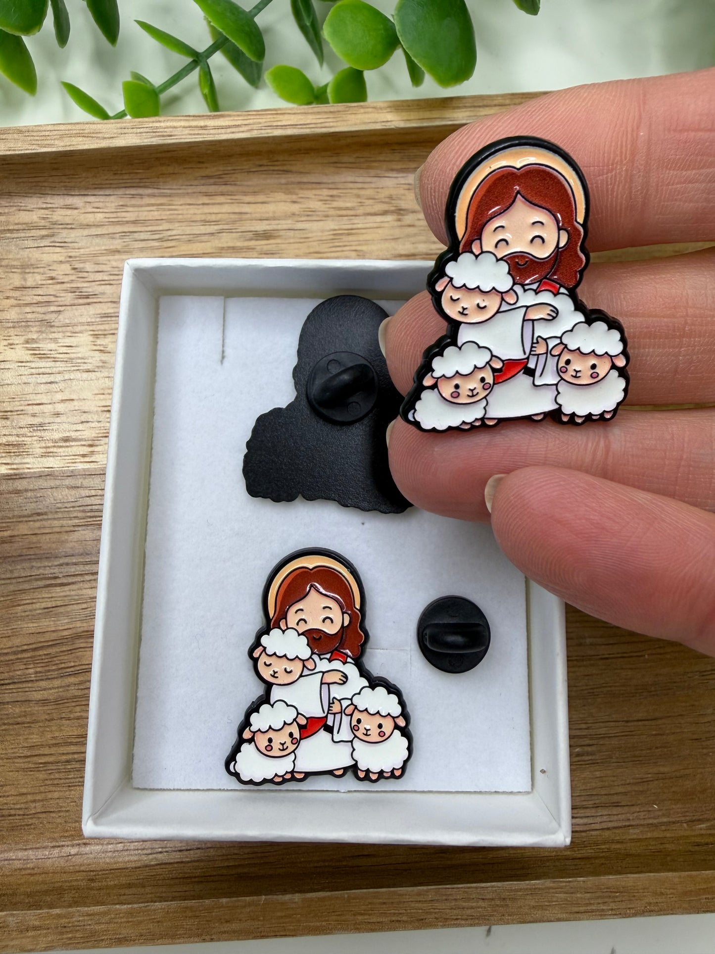 Bóton Jesus Bom Pastor com Ovelhinhas