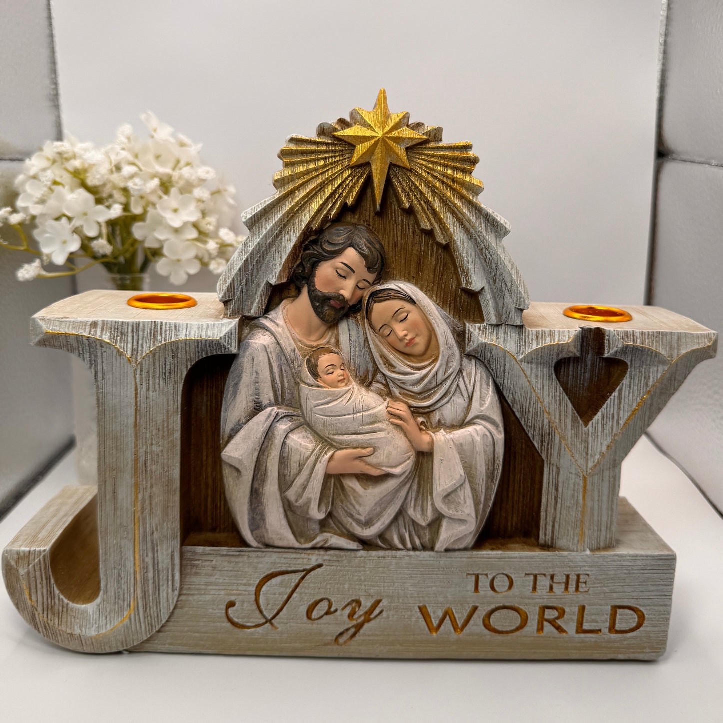 Joy To The World Candle Holder