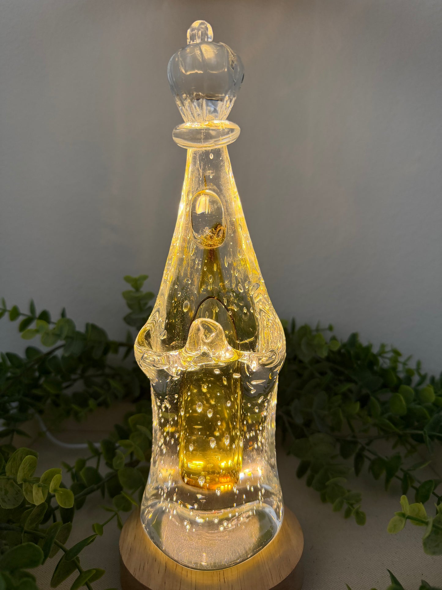 Murano Statue of Our Lady of Fatima – 26cm (Amber)