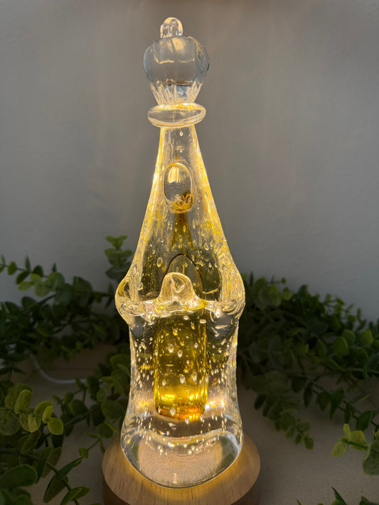 Murano Statue of Our Lady of Fatima – 26cm (Amber)