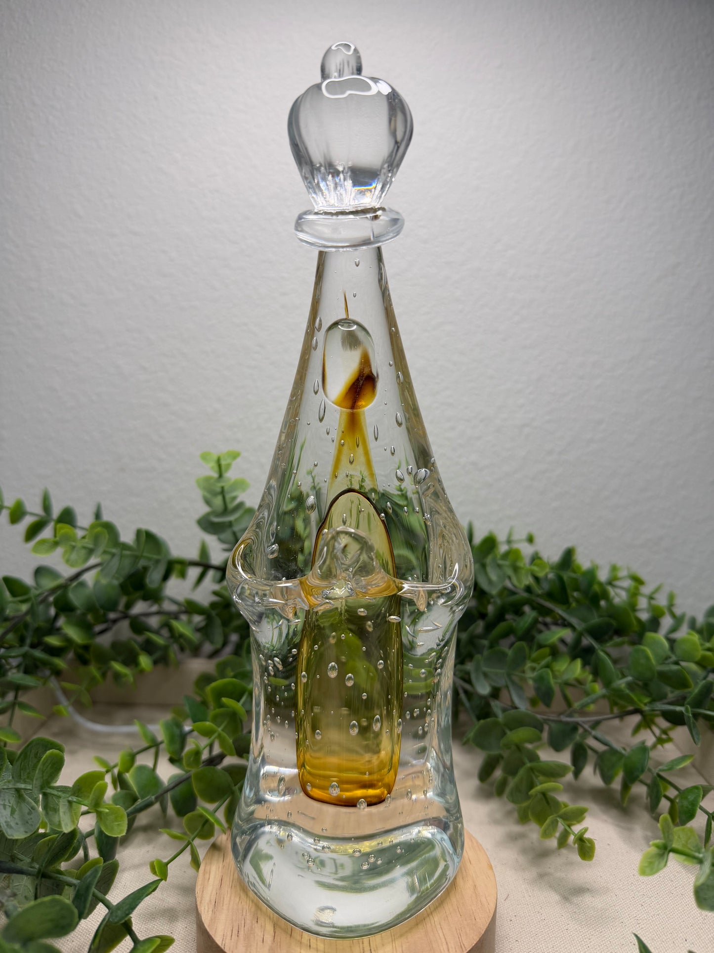 Murano Statue of Our Lady of Fatima – 26cm (Amber)