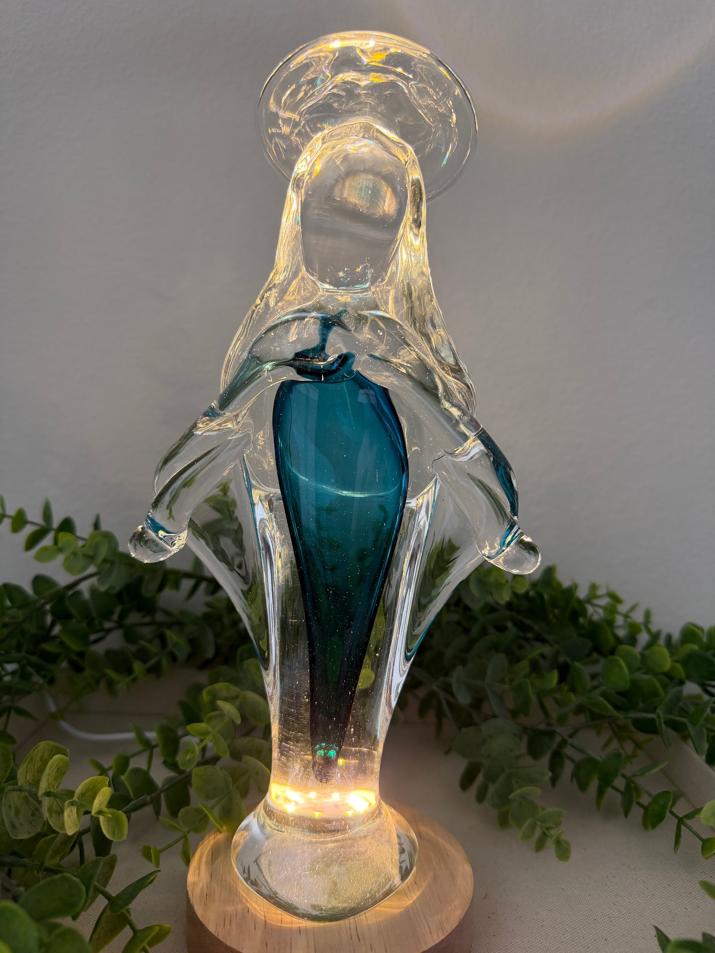 Murano Statue of Our Lady of Grace – 26cm (Blue)