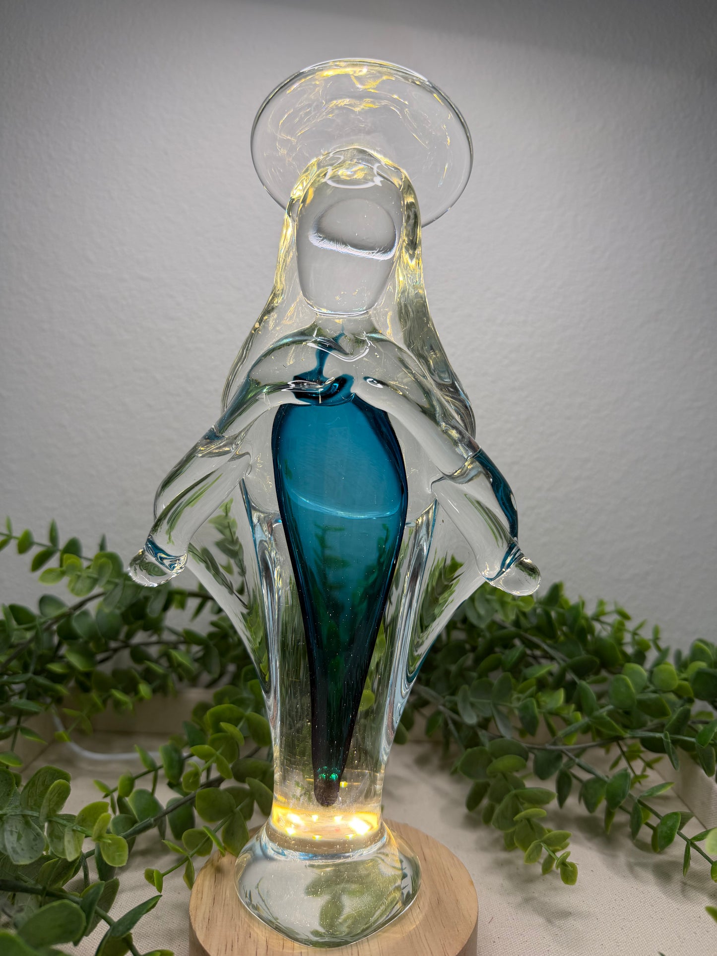 Murano Statue of Our Lady of Grace – 26cm (Blue)