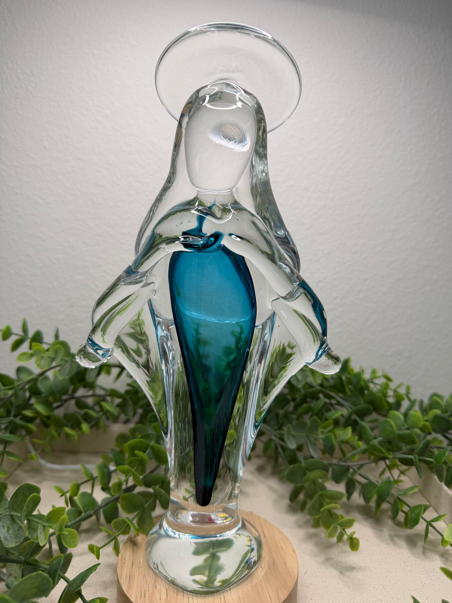 Murano Statue of Our Lady of Grace – 26cm (Blue)