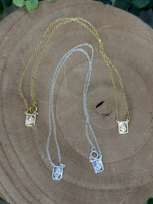 Escapulário Choker com Fecho – Banhado a Ouro ou Prata