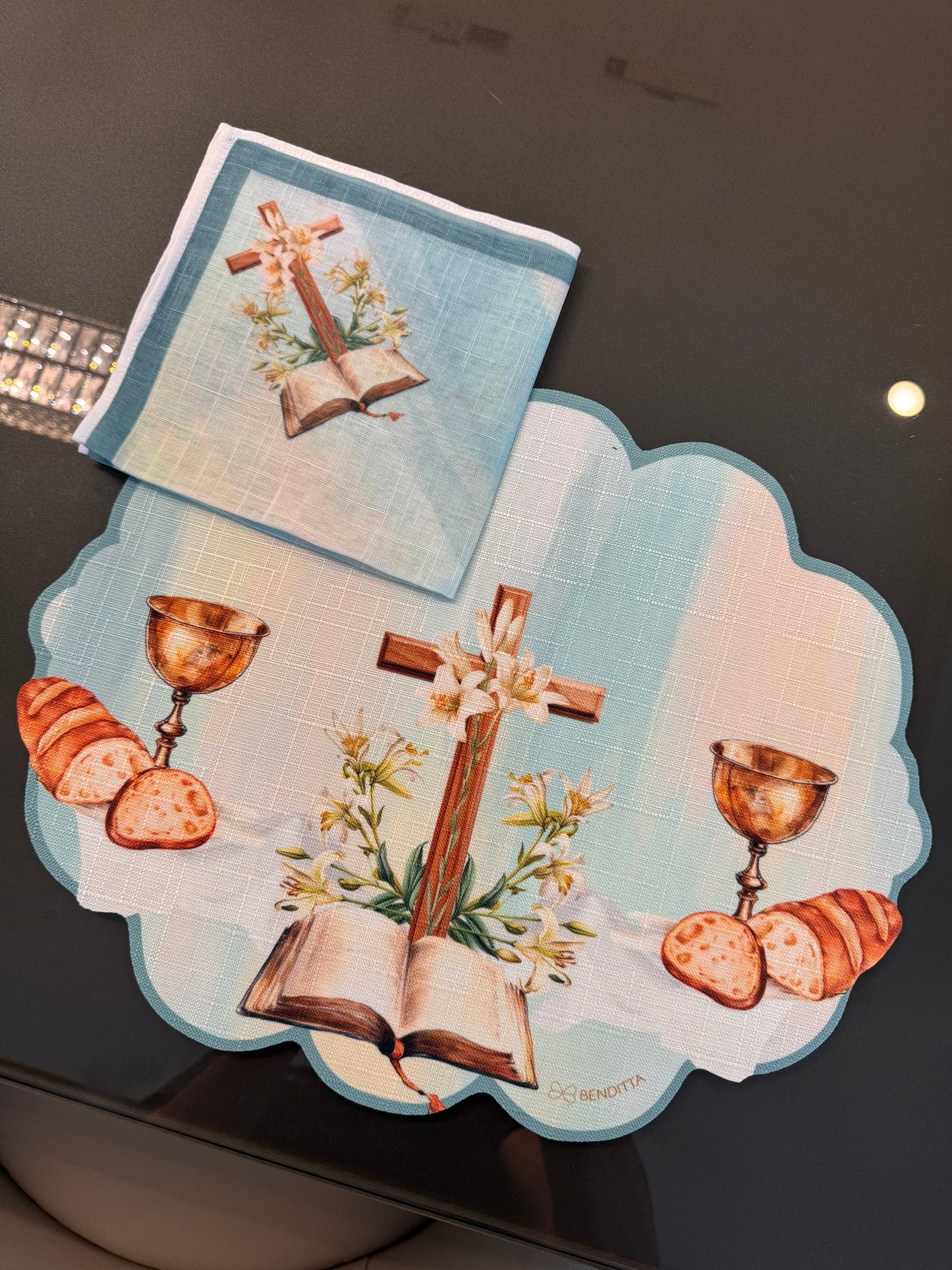 Placemat and Napkin - Religious Theme - 4 places