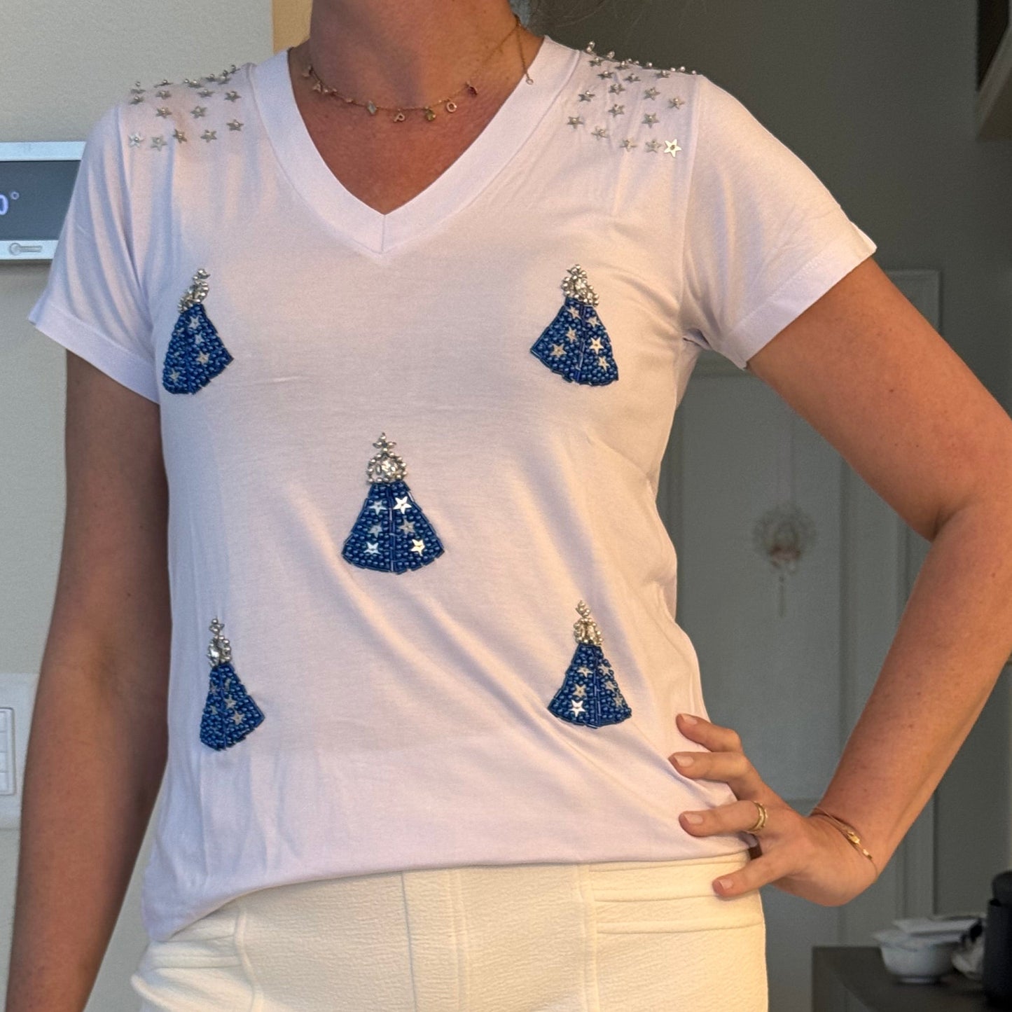 Our Lady of Aparecida Mini Hand Embroidered T-Shirt