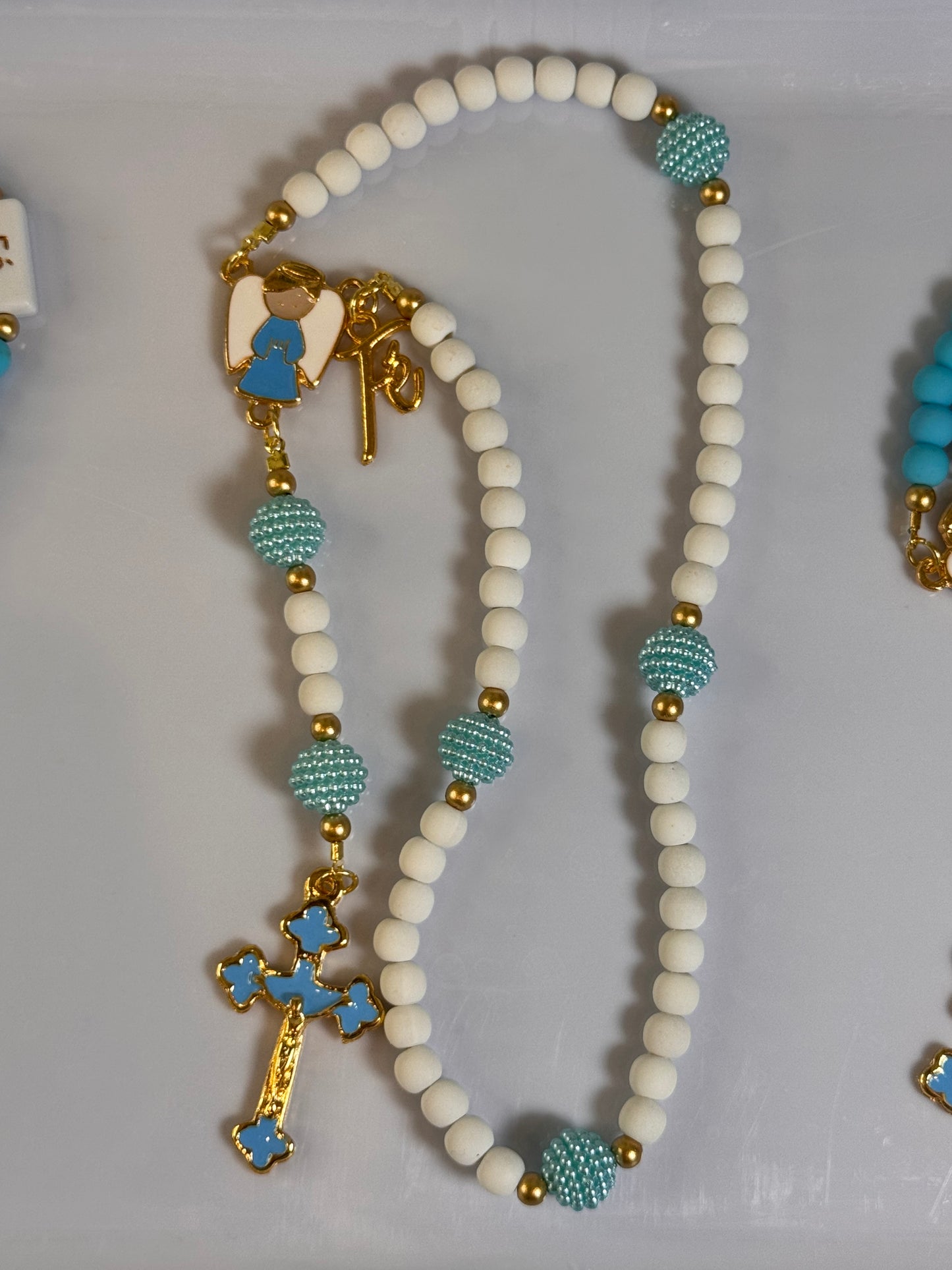 Terço Anjo da Guarda com pingente Fé