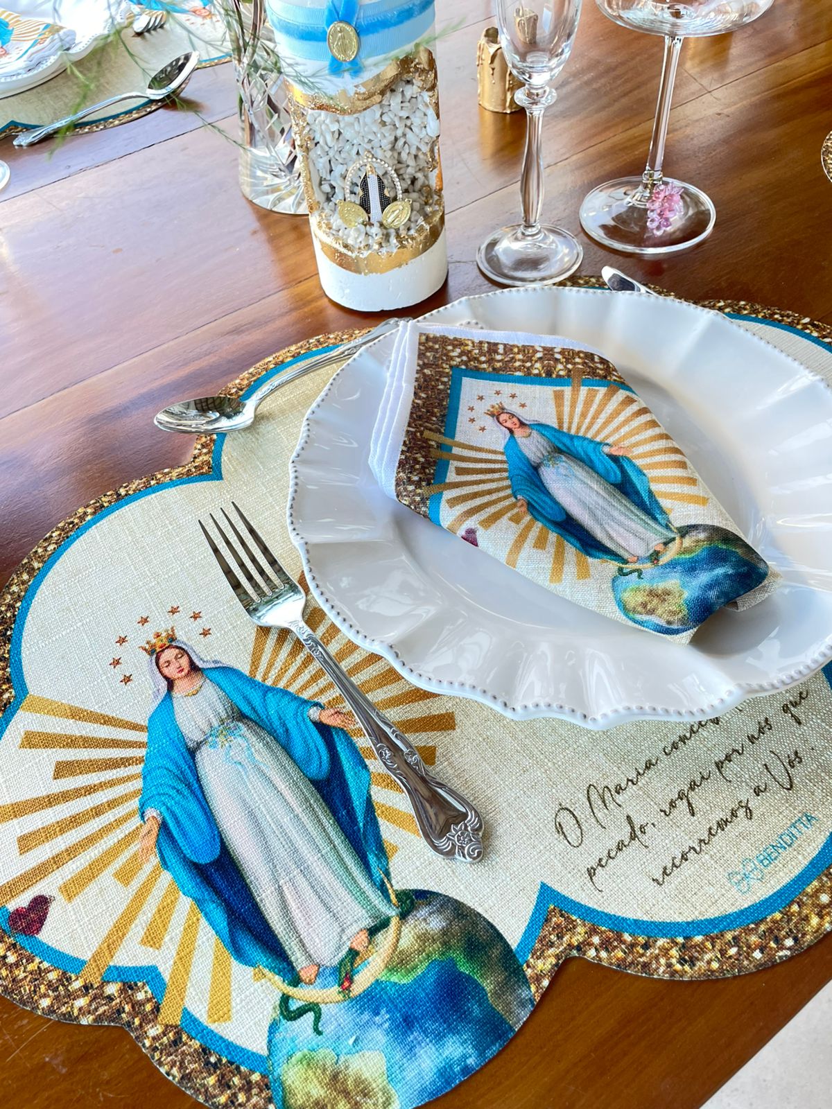 Placemat and Napkin - Religious Theme - 4 places