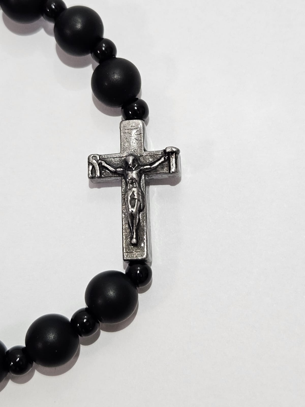 Rosary Bracelet in Matte Agate Natural Stone