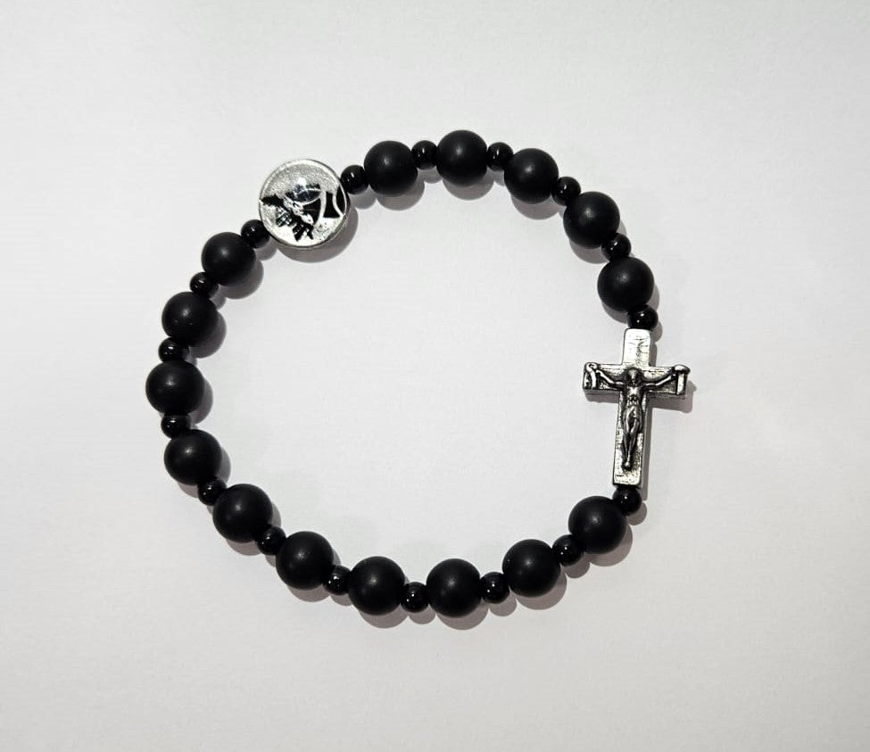 Rosary Bracelet in Matte Agate Natural Stone