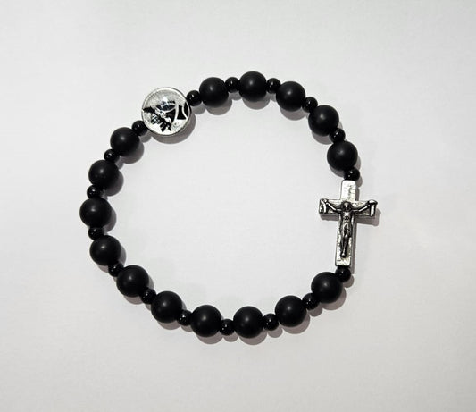 Rosary Bracelet in Matte Agate Natural Stone