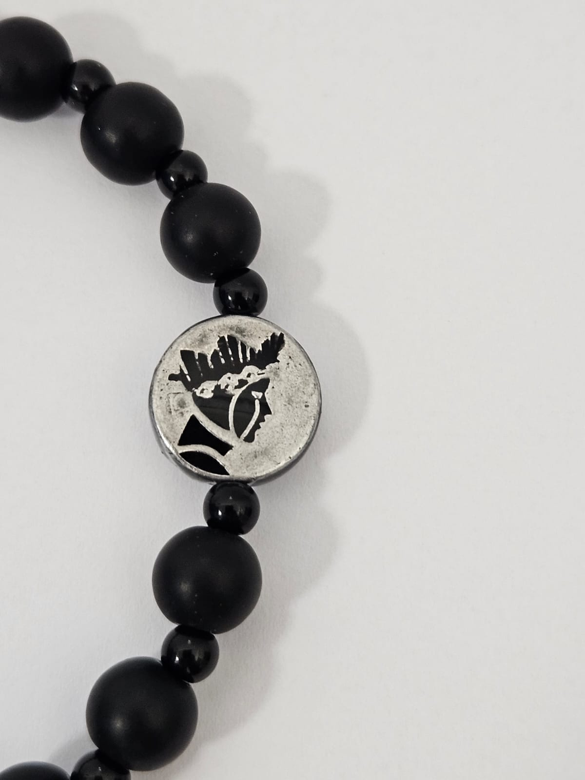 Rosary Bracelet in Matte Agate Natural Stone