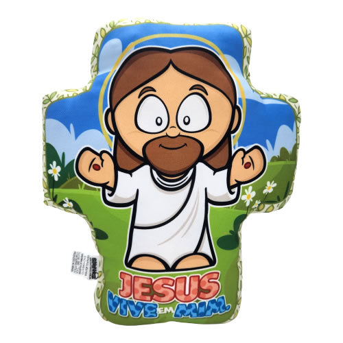 Almofada Cruz Jesus Vive em Mim