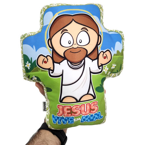 Almofada Cruz Jesus Vive em Mim