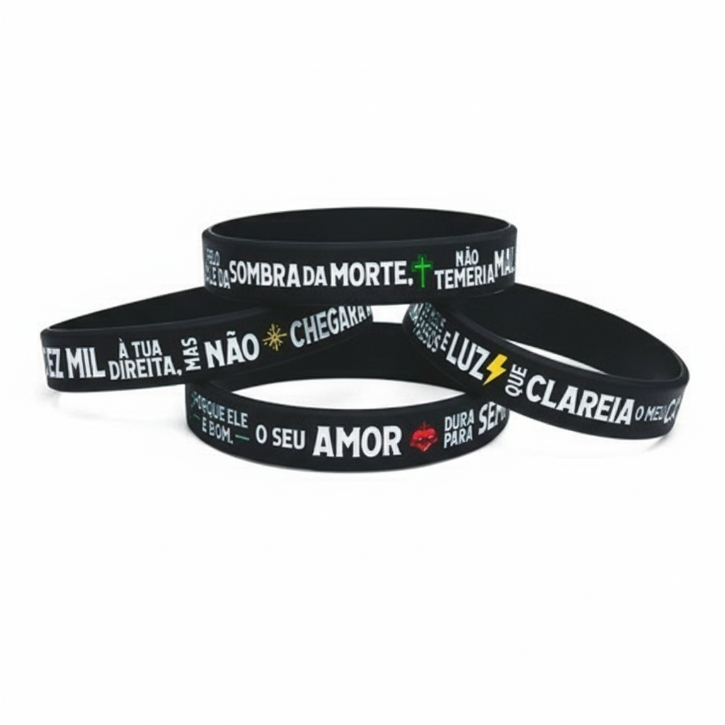 Pulseira de Silicone com Salmos